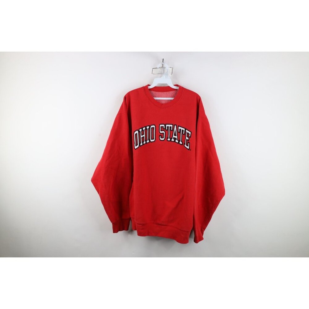 Vintage 90s Mens 3XL Faded Heavyweight Ohio State University Sweatshirt Red